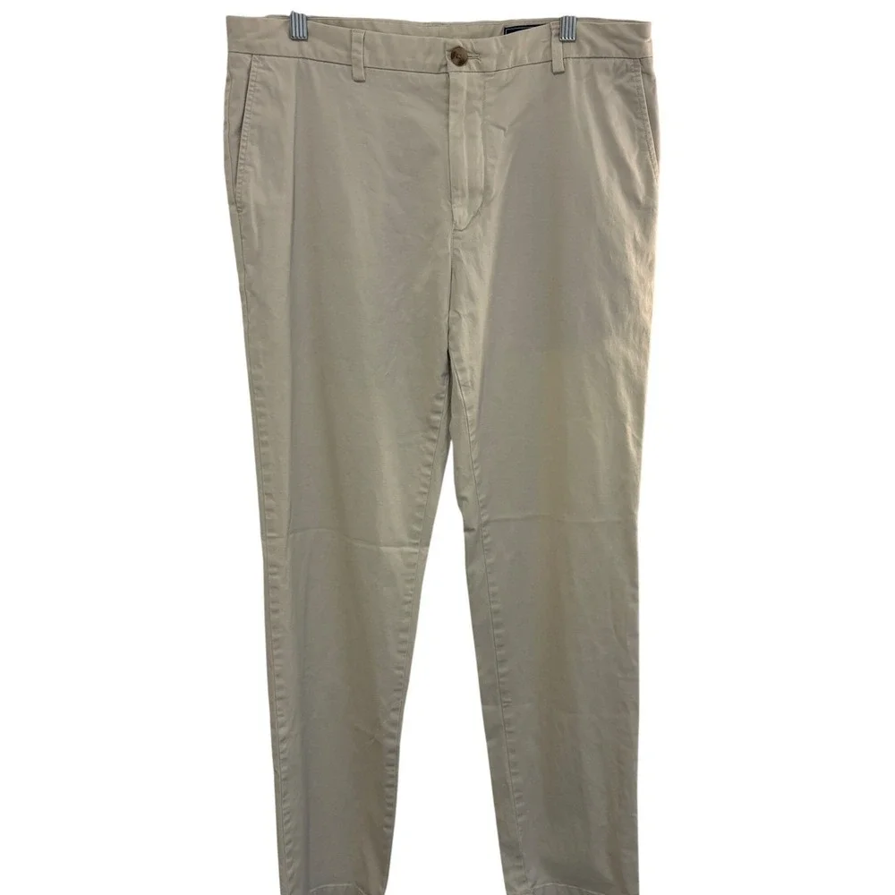 Vineyard Vines Breaker Stretch Pants Mens 35x32 Tan Stretch Chinos Nautical